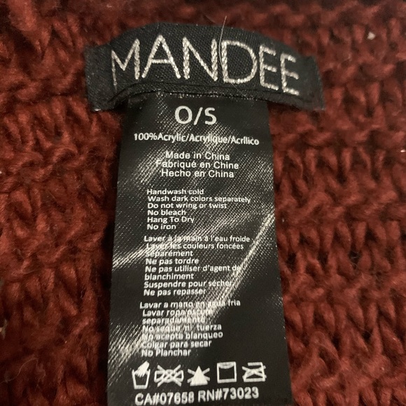 (2for$20) Cozy Mandee Burnt Red Knit Loop Scarf - Picture 2 of 4